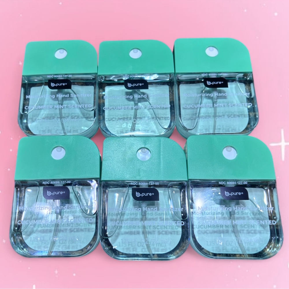 B.Pure Cucumber Scented Moisturizing Hand Sanitizer Spray 1.15oz Set of 6